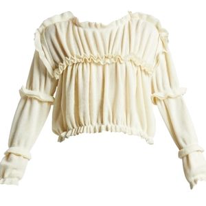 MM6 Maison Martin Margiela Ivory Ruffle Sweater
